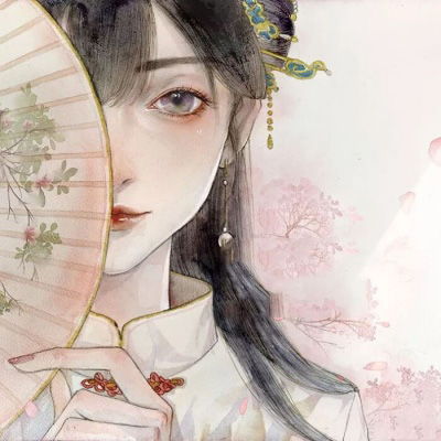  女生手绘头像古风气质韩版手绘头像女生唯美