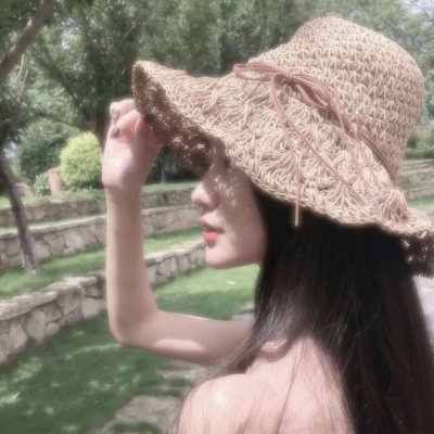  戴草帽的女生头像背影戴草帽女孩