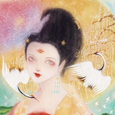  女生手绘头像古风气质韩版手绘头像女生唯美
