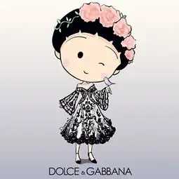  手绘插画头像樱桃小丸子高定时装周dg堆糖,美好生活研究所