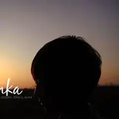  夕阳下抬头情侣头像一对