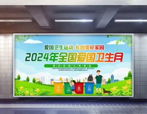  绿色简约2024年全国爱国卫生月展板宣传设计图片下载psd格式素材熊猫办公