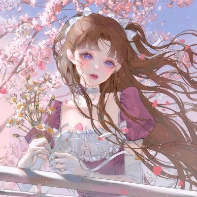  超仙唯美带花女生动漫头像图片
