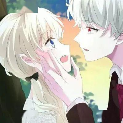  可爱呆萌情侣头像一左一右情头动漫一男一女超甜