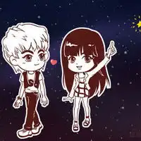  怦然心动的情侣头像卡通娃娃版2人在一起的,很萌,很可爱