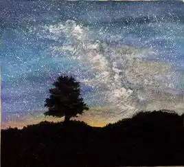  国画小品,繁星下的迷茫