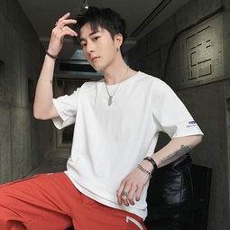  壹恺夏装男士短袖t恤2019新款潮流上衣服宽松半袖男生夏装打底衫mdt9185