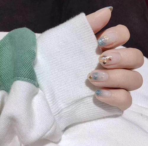  绿蓝系美甲款,氧气少女炼成记