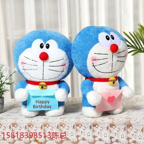  猫咪多啦a梦公仔机器猫毛绒玩具蓝胖子玩偶厂家直供可定制
