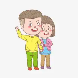  卡通手绘人物打招呼小情侣图片素材其他格式下载动漫人物大全