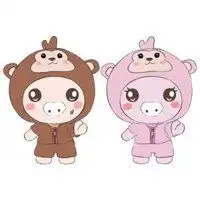  粉猪卡通情侣头像吧萌呆微信头像图片大全
