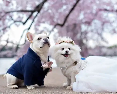  斗牛犬结婚照萌翻全场,新娘竟是它