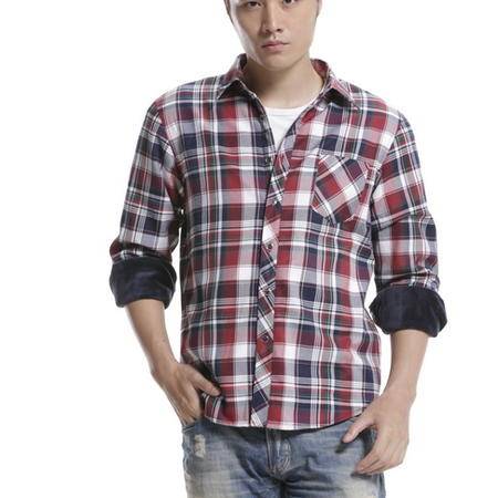  九喜法兰绒格子保暖衬衫时尚外穿男士保暖内衣衬衫款80101图片大全邮乐官方网站