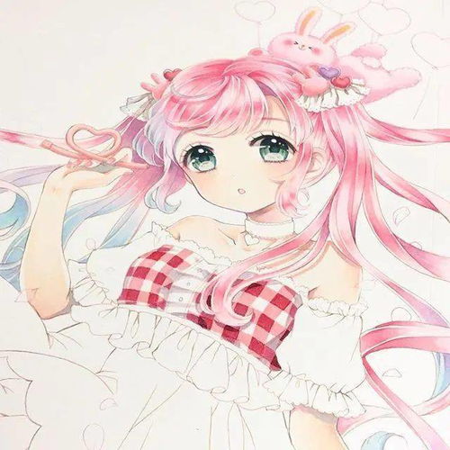  炒鸡可爱仙气的动漫人物女生马克笔插画线稿