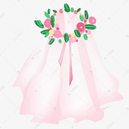  可爱简约花环头纱婚纱女孩新娘素材图片免费下载高清psd千库网图片编号11861642