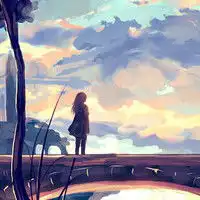  动漫情侣头像一男一女背影