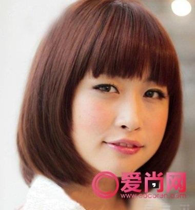  圆脸女孩适合什么短发要带图片的