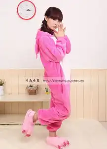  皮卡丘史迪仔kt关谷加厚珊瑚绒情侣家居服卡通动物连体睡衣批发价格厂家图片