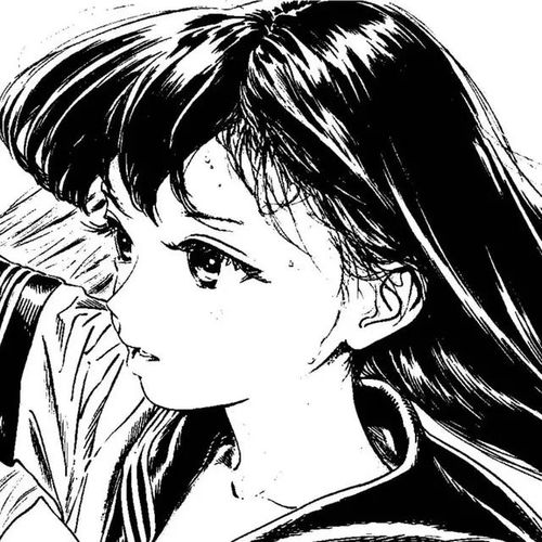  伤感动漫女头︱丧系黑白动漫女生头像