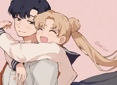  情侣插画背景图水冰月