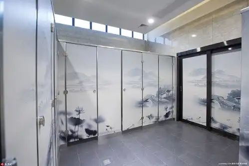  水墨风美瞎了神设计公厕男女坑位可随时转换
