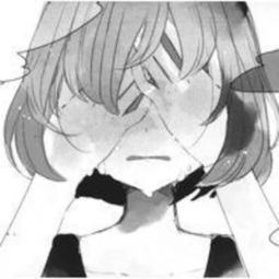  流着泪把手往上伸的漫画女孩
