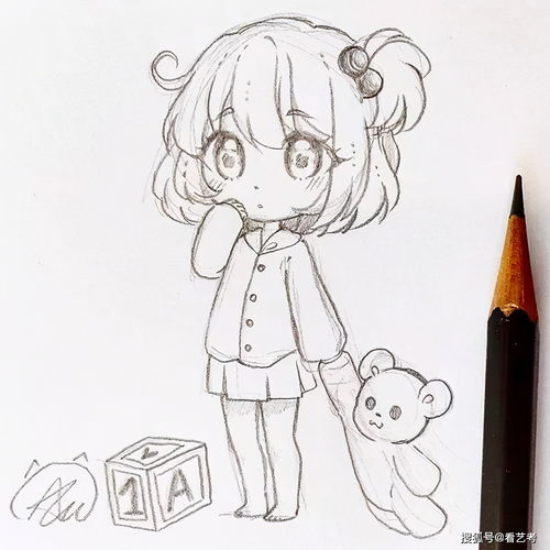  适合新手临摹的动漫女生线稿图