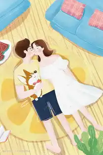  夏至夏天室内阳光温馨情侣清新手绘风格插画图片千库网