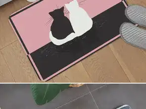 简约ins黑猫白猫情侣粉色脚垫防滑垫地毯图片设计素材高清模板下载1.52mb北欧简约大全