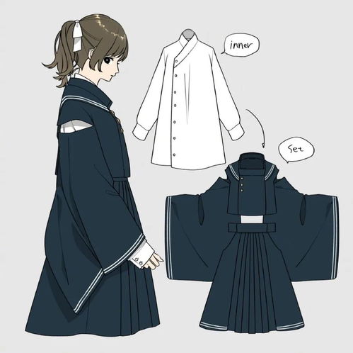  日系动漫头像女孩喜欢的jk制服手绘素材