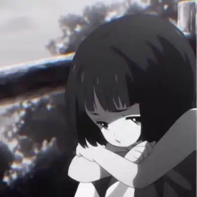 头像女二次元黑白