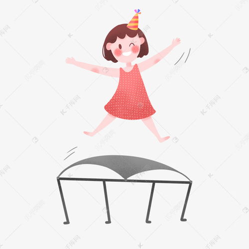  可爱儿童节女孩跳蹦床素材图片免费下载千库网