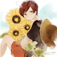 情侣头像单人拿花动漫