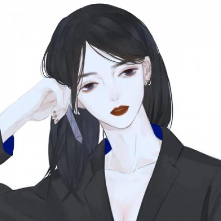  手绘女生动漫头像,冷酷系的女主角