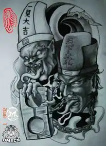  黑白无常求黑白无常的纹身图感谢大神.