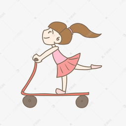  儿童节滑板车小女孩png素材图片免费下载千库网