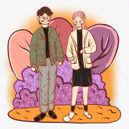  手绘卡通浪漫时尚情侣文艺清新小插画图片素材其他格式下载动漫人物大全