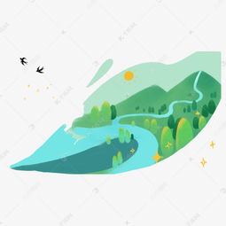  一幅美丽的山水图素材图片免费下载高清psd千库网图片编号11885706
