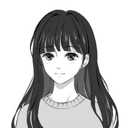  2020手绘黑白漫画情侣头像一男一女分开