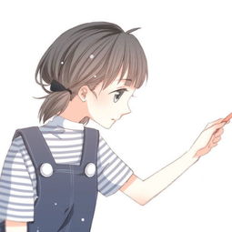  一个女孩拿笔摸另一个男孩的情侣头像