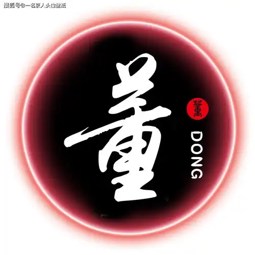  简约炫光姓氏头像,红蓝两色情侣专属,足足20张随你挑选