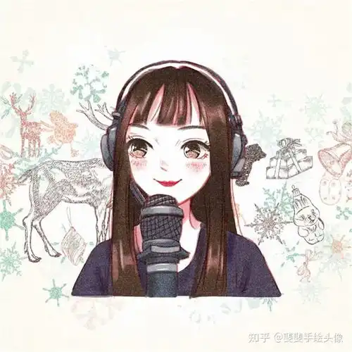  手绘人物手绘头像女生情侣手绘头像卡通呆萌一对手绘头像女可爱