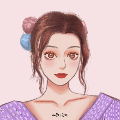  一组手绘漂亮女生头像125