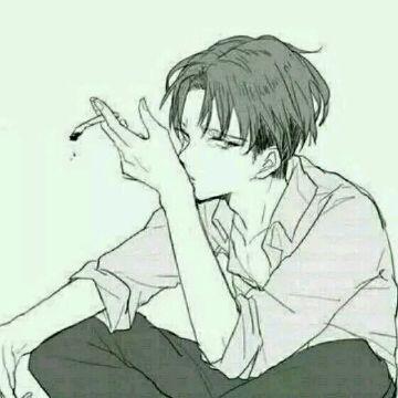  求像这种黑白漫画男生抽烟的头像谢谢了在线等