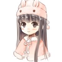 齐刘海卡通女孩头像,大眼睛萌妹子