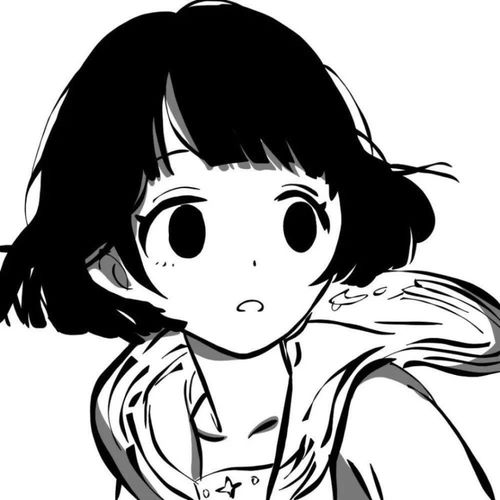  动漫头像敲多男女生黑白漫画风头像,爱不释手吖