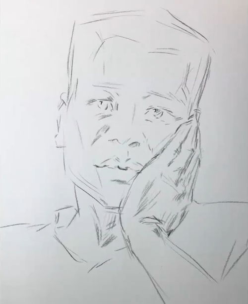  教你画有动态的托腮男中年,小心哦,上次我发的就是考题