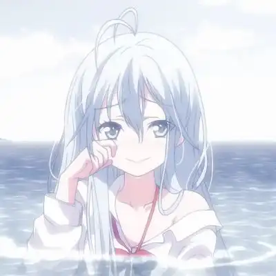 蓝色系情侣头像女头