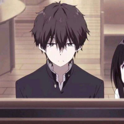  冰菓头像一男一女情侣版冰菓情头一左一右高清好看