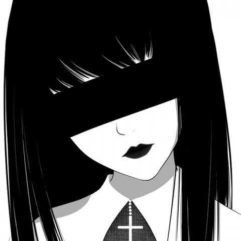  霸气冷艳女生动漫头像黑白系列